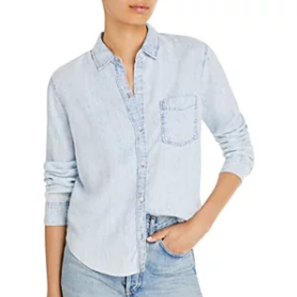 Ingrid Raw-Edge Chambray Shirt